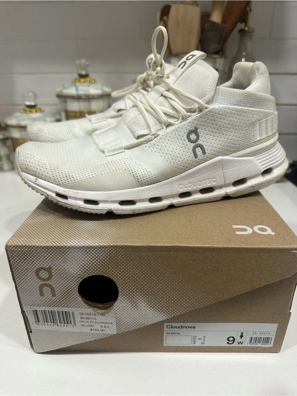 On Running Cloudnova Men's Sneakers in All White